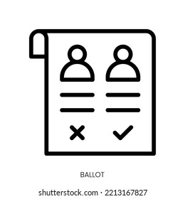 ballot icon. Line Art Style Design Isolated On White Background