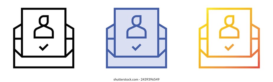 ballot icon. Linear, Blue Fill and Gradient Style Design Isolated On White Background