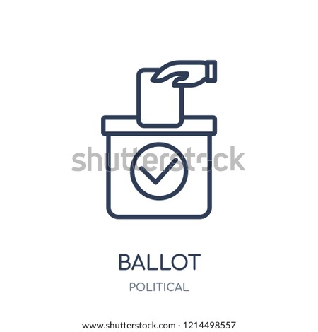 Ballot icon. Ballot linear symbol design from Political collection. Simple outline element vector illustration on white background.
