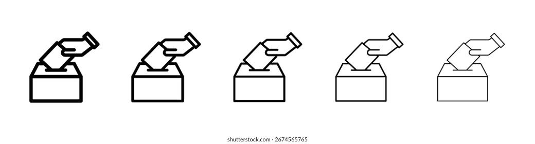 Ballot icon logo in stroke lines collection