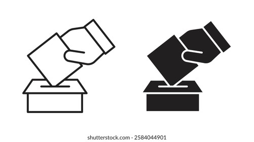 Ballot icon set in thin line. vector illustrations for web