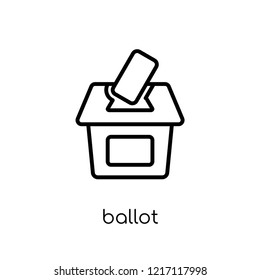 ballot icon. Trendy modern flat linear vector ballot icon on white background from thin line collection, outline vector illustration