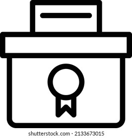 ballot icon used in election for voting.box with lock to safe the polling of peoples. thin line icon