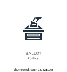 Ballot icon vector. Trendy flat ballot icon from political collection isolated on white background. Vector illustration can be used for web and mobile graphic design, logo, eps10