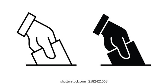 Ballot icons pack vectors in black flat and strokes