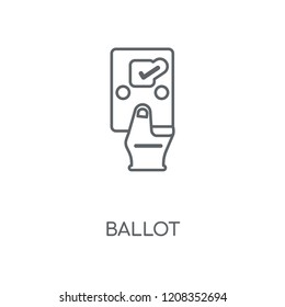 Ballot linear icon. Ballot concept stroke symbol design. Thin graphic elements vector illustration, outline pattern on a white background, eps 10.
