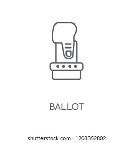 Ballot linear icon. Ballot concept stroke symbol design. Thin graphic elements vector illustration, outline pattern on a white background, eps 10.