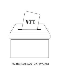 Papeleta de votación en la urna de votación. Elección y elección del concepto Idea