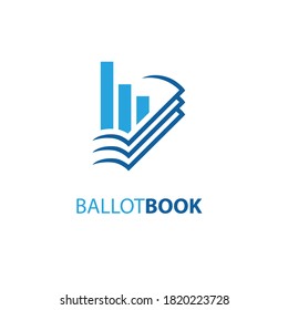 Ballot paper box logo vector with statistical graph symbol. suitable for election event  logo