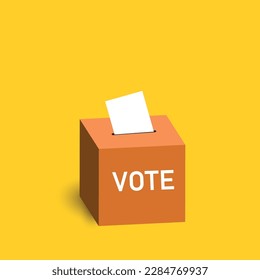 Ballot paper and ballot box. voting, election and election idea concepts