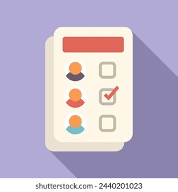 Stimmzettel-Symbol flach Vektor. Wählt eine Person. Diskussionsbericht