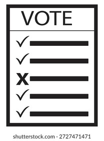 Ballot paper icon vector Art Illustration