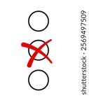 Ballot Paper with Red Cross Mark. Voting Illustration.