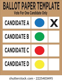 Ballot paper template. Election concept, justice voting and opinion. Vector illustration. Malaysia general election voting paper