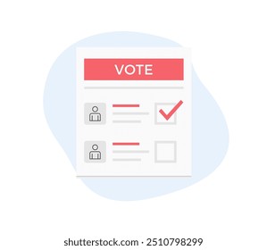 Ballot paper with two check boxes, vector eps10 illustration