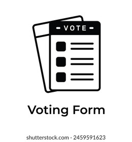 Ballot paper, vote form vector design, isolated on white background