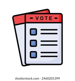 Ballot paper, vote form vector design, isolated on white background