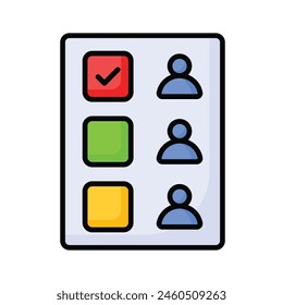 Papeleta de votación, diseño de Vector de formulario de voto, aislado sobre fondo blanco