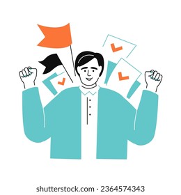 Ballot papers - colorful flat design style illustration
