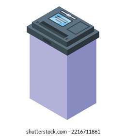 Ballot Plastic Box Icon Isometric Vector. Vote Booth. Election People