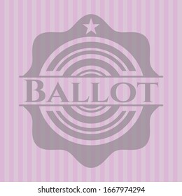 Emblema rosa retro de boleta de votación. Ilustración vectorial. Detallado.