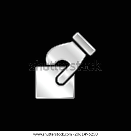 Ballot silver plated metallic icon