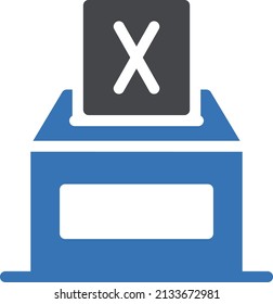 icono de color de glifo vectorial de boleta de votación