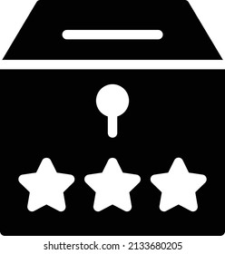 icono plano de glifo vectorial de boleta de votación