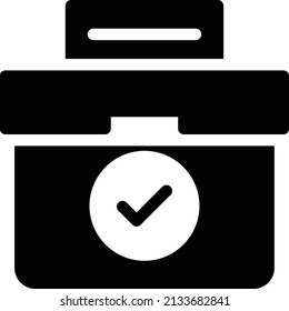 icono plano de glifo vectorial de boleta de votación