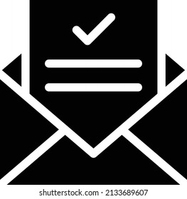 icono plano de glifo vectorial de boleta de votación