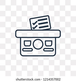 Ballot vector outline icon isolated on transparent background, high quality linear Ballot transparency concept can be used web and mobile