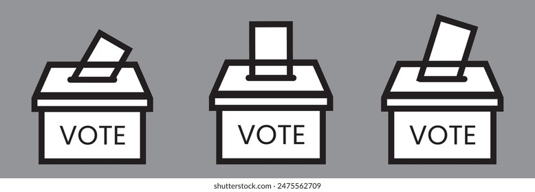  Ballot Vote Box Icon Vector Illustration