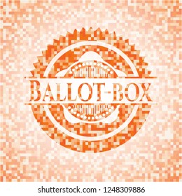 Ballot-box abstract orange mosaic emblem