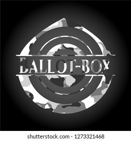 Ballot-box on grey camo pattern