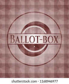 Ballot-box red geometric pattern emblem. Seamless.