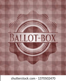 Ballot-box red seamless badge with geometric pattern.