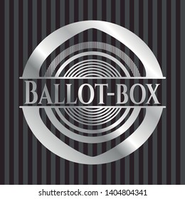 Ballot-box silvery emblem. Vector Illustration. Mosaic.
