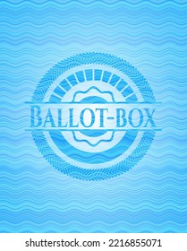 Ballot-box water concept style badge. Vector Illustration. Detailed. 