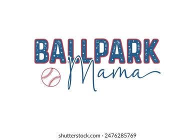 Ballpark Mama Baseball Typografie T-Shirt Design