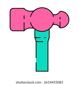ballpeen hammer line icon vector. ballpeen hammer sign. isolated symbol illustration