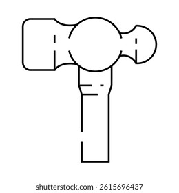 ballpeen hammer line icon vector. ballpeen hammer sign. isolated contour symbol black illustration