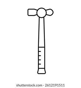 ballpeen hammer tool line icon vector. ballpeen hammer tool sign. isolated contour symbol black illustration