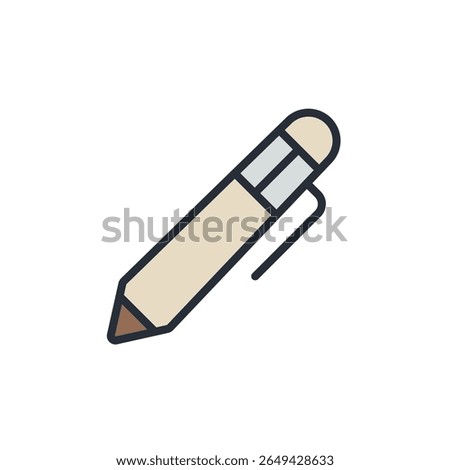 ballpen icons isolated on White Background. Flat style design
