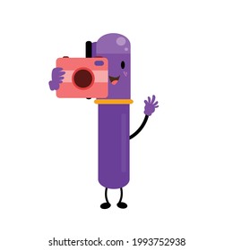 Ballpoint Character Flat Cartoon Vector Template Design Illustration