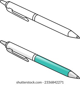 ballpoint line vector illustration isolated on white background