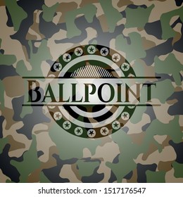 Ballpoint on camo pattern. Vector Illustration. Detailed.