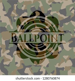 Ballpoint on camouflage texture