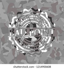 Ballpoint on grey camo texture