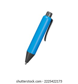 Ballpoint pen 3d icon. Stationery