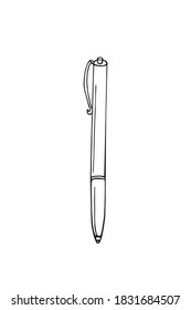 Ballpoint pen, biro, hand drawn doodle vintage style sketch for gravure print vector illustration
